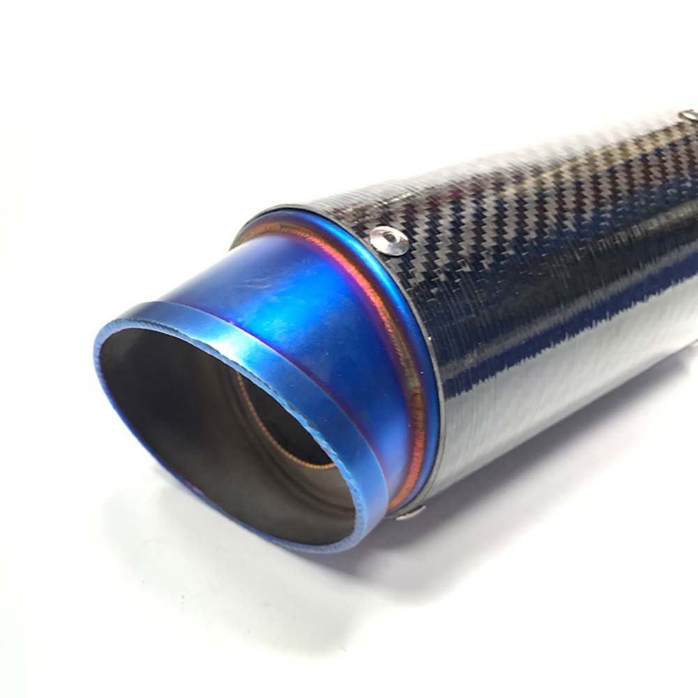 Motorcycle modified semi-blue oblique exhaust pipe straight carbon fiber exhaust pipe ZX4RR/RC390/Z800