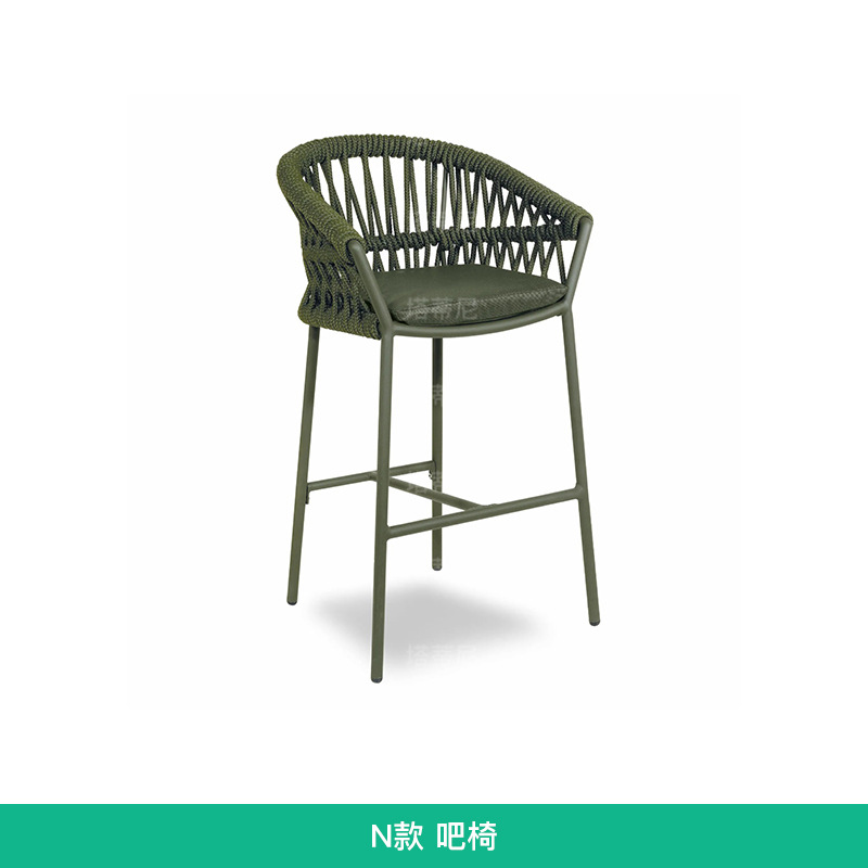 silla de bar al aire libre patio alojamiento creativo muebles de aleación de aluminio al aire libre a prueba de agua silla alta de caña image 19