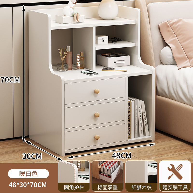 Mesa de cabezal de cama simple y moderno armario pequeño para alquilar estante de almacenamiento simple al lado de la cama armario de almacenamiento del dormitorio
