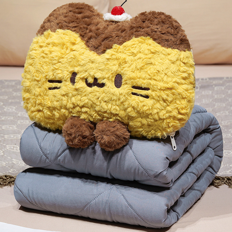 Cojín Manta 2 en 1 Multiuso de Peluche, Multifuncional, Plegable, para Oficina y Auto