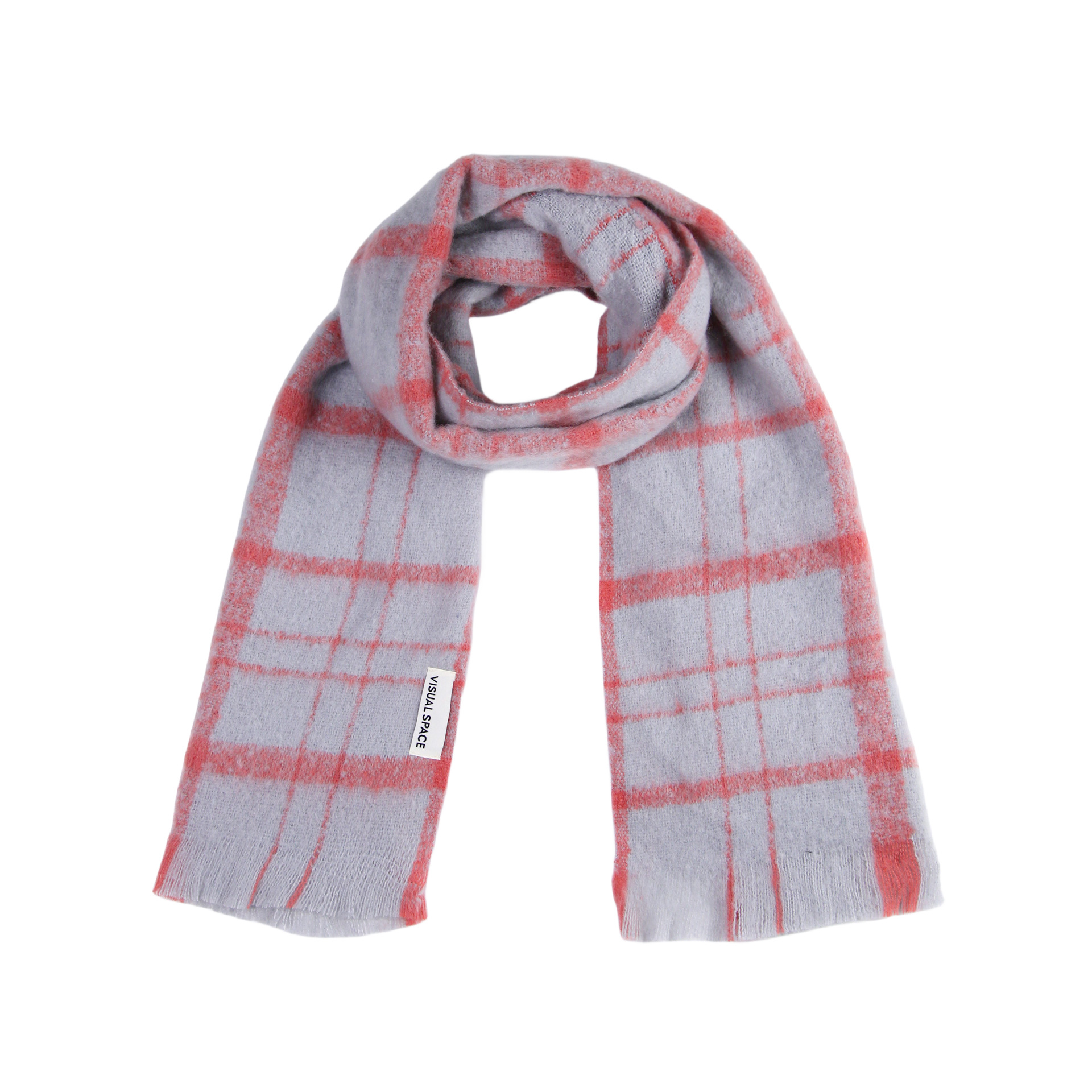 Sciarpa in mohair a quadri per donna e uomo invernale calda_voghion.com