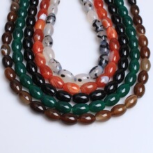 diy水晶鼓珠饰品配件路路通隔珠半成品串珠7A级天然玛瑙桶珠散珠