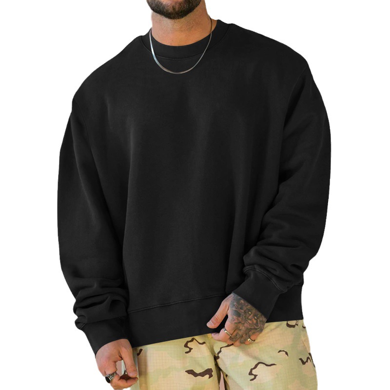 Sweater autumn new men's long sleeved pullover thick and versatile round neck sweater_voghion.com