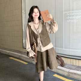 女装秋装2026新款洋气美拉德复古三件套