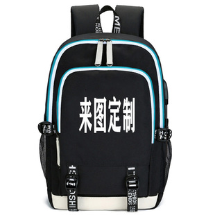 008 Cross-Border Cartoon Pattern Backpack Large Capacity Student School Bag USB Computer Bag in Stock