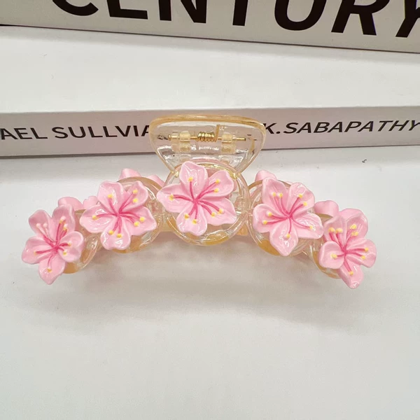 Dark pink peach blossom clip (11cm)