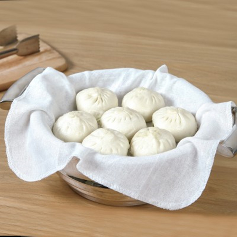 家用方形棉质蒸笼布厨房过滤纱布蒸包子馒头不粘蒸锅垫布（单条）