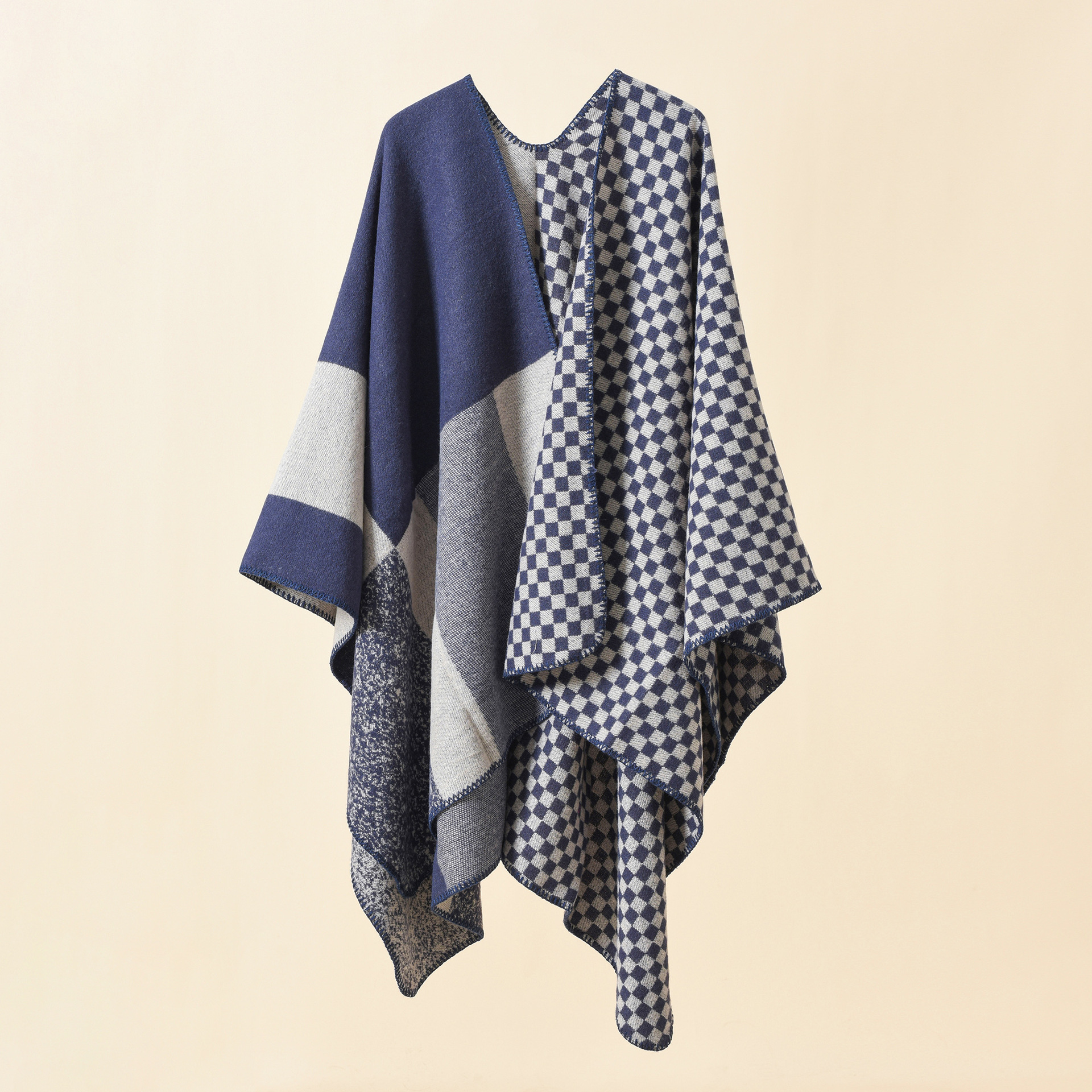 Otoño e Invierno chal de invierno las mujeres urdimbre punto color a juego Plaid patrón Moda chal caliente nuevo