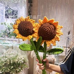 成品手工针织大型冰条大向日葵太阳花毛线花束仿真花教师节礼物