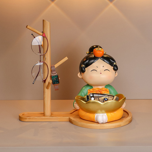 Creative Tang Lady Entrance TV Cabinet Setup Table for Housewarming and New Home Decoration Living Room Desktop Keychain Storage Tray