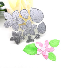 Scrapbooking DIY cutting die, carbon steel die, flower press die template, plant flowers and green leaves