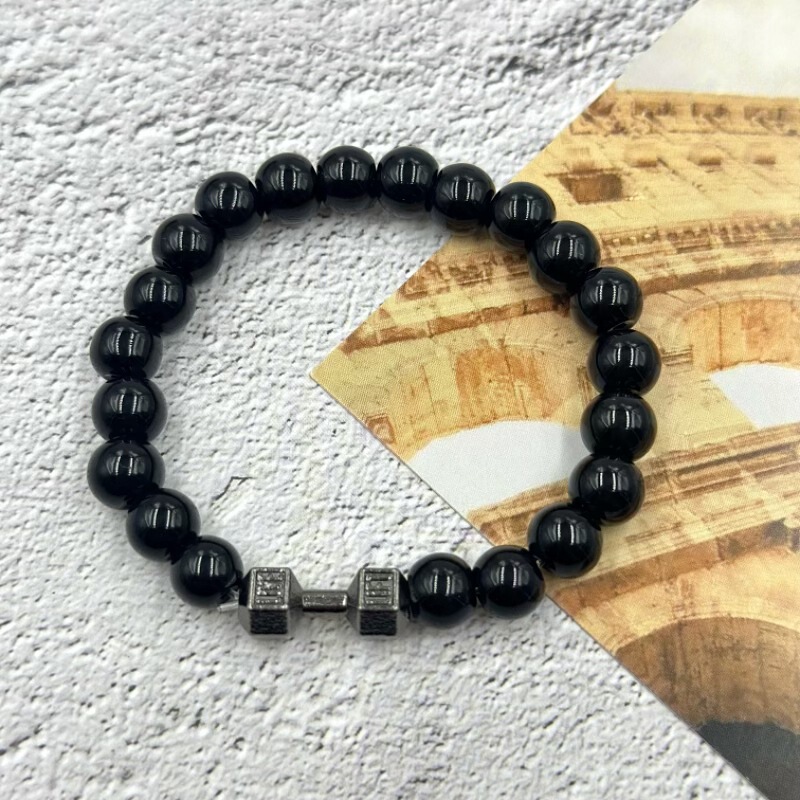 New Beaded Bracelet Volcanic Stone Dumbbell European and American Jewelry Men's and Women's Natural Stone Turquoise Cross-border Hot Accessories
