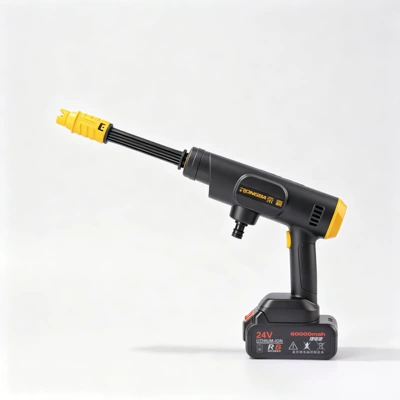 Rongba Household High-Pressure Car Wash Water Gun Portable Powerful Car Cleaning Machine with Lithium Battery Car Wash Tool (High pressure car wash water gun) - six-in-one-lithium-electric-car-wash-gun-one-battery-one-charge