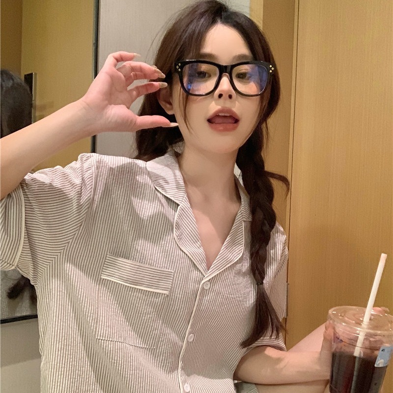 Foreign Trade Cross-border Internet Celebrity Live Korean Pajamas Women's Summer Short-sleeved Shorts Sweet Princess Loose Home Clothes suit