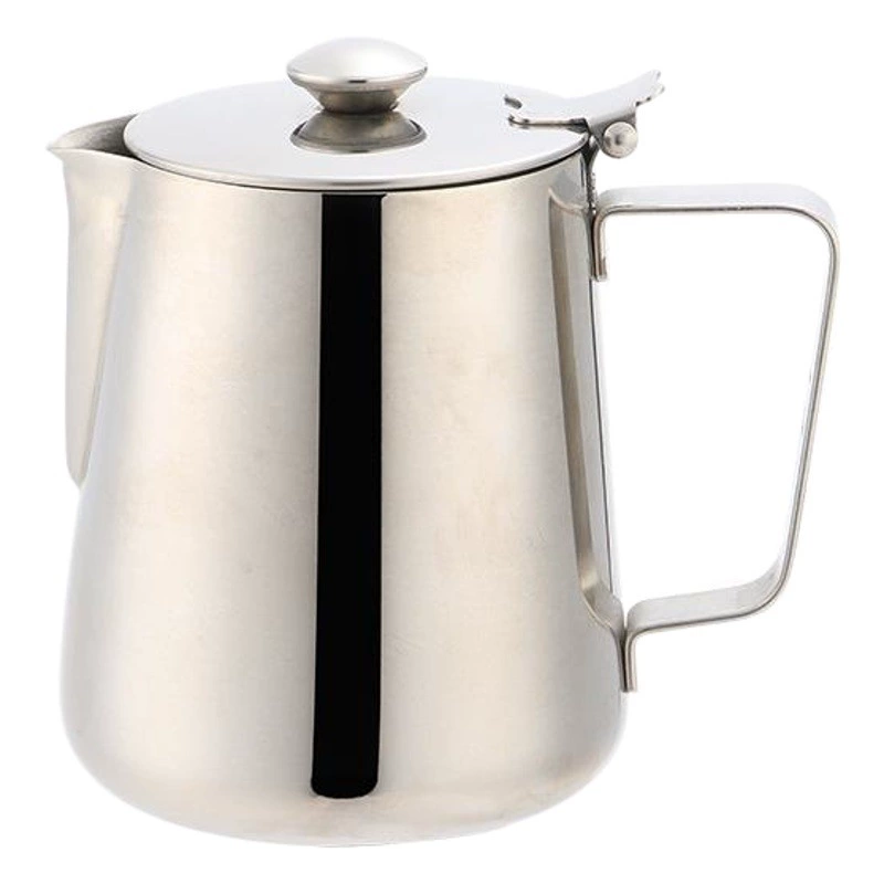 Чашка для латте-арта из нержавеющей стали с крышкой, напрямую от производителя, кувшин для латте-арта с заостренным носиком, чашка для взбивания молока, изысканная чашка для молочного чая, кофейные принадлежности