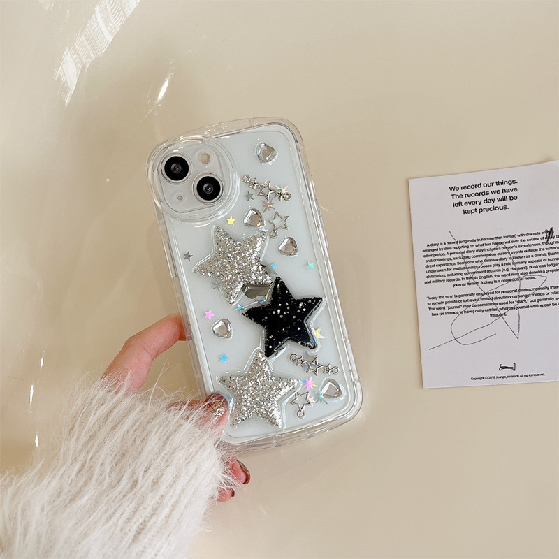 50g Weight iPhone Applicable Brands Tpu Material Pentagram, Heart Shape Pattern Cute, Sweet Style Cute Sweet Pentagram Heart Shape Tpu Phone Cases 5