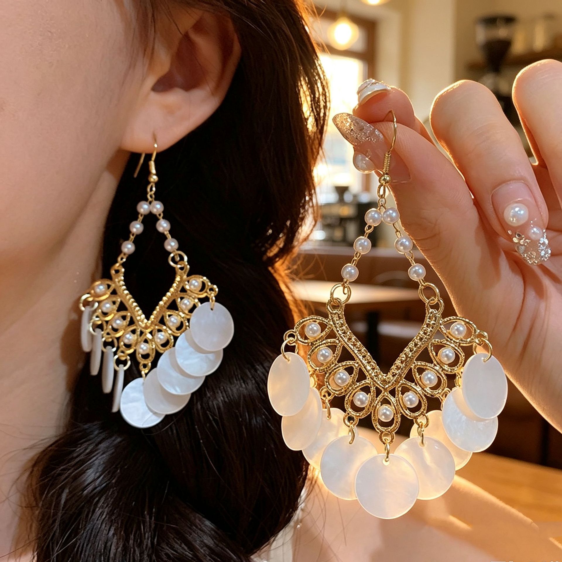 Mosquito coil pearl, ear clips