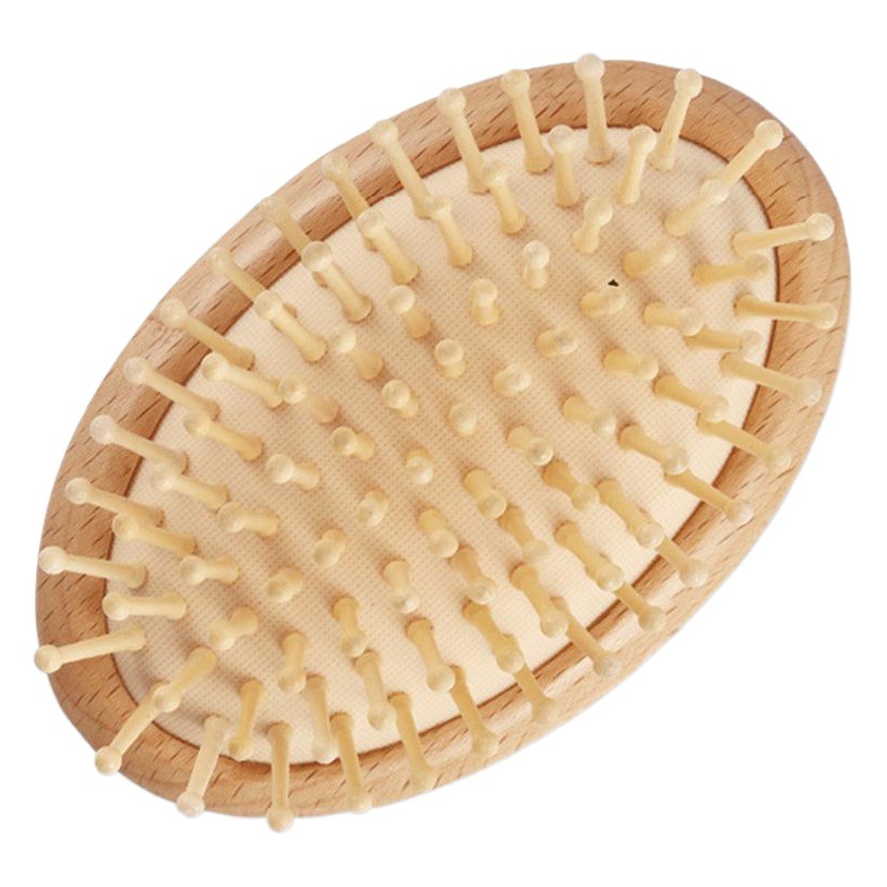 Haya oval peine airbag masaje peine cojín de masaje Dashboard peine maquillaje Pelo Rizado peine madera