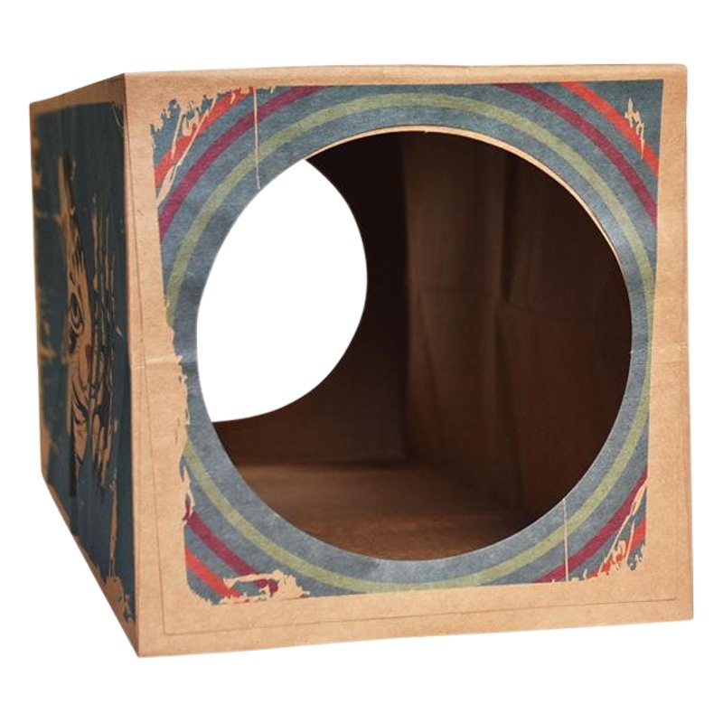 Binuo gato mascotas suministros gato juguetes plegable gato de comercio exterior Túnel de dos canales Amazon papel gato casa