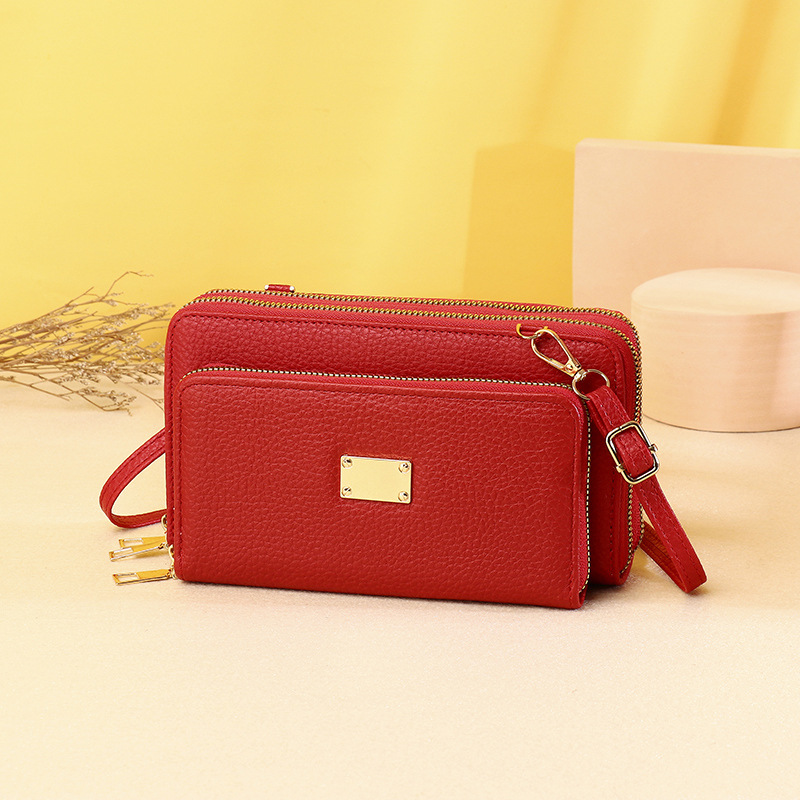 Women's Pu Leather Solid Color Streetwear Square Zipper Phone Wallets display picture 17