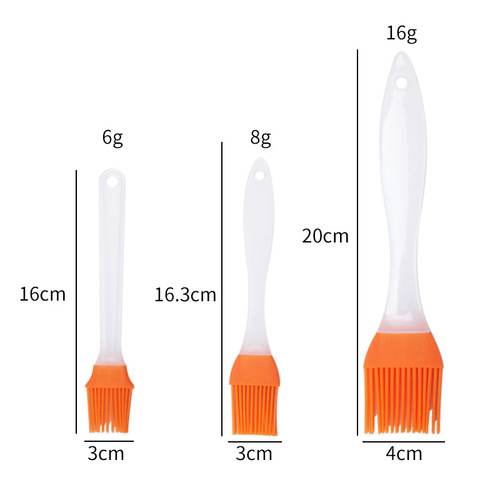 Silicone oil brush small split type non-shedding barbecue seasoning brush high temperature resistant baking oil brush plastic handle barbecue brush