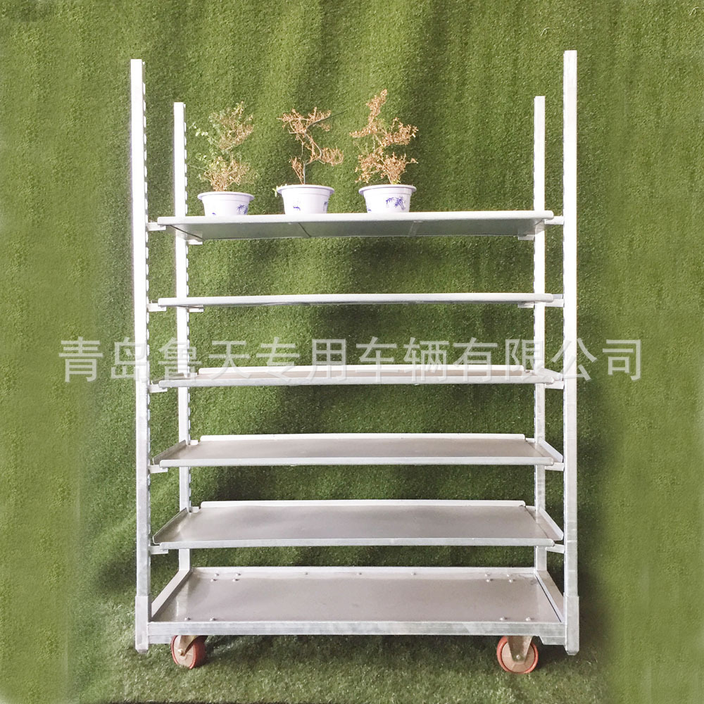 三层车间物料手推车不锈钢静音仓库周转推车