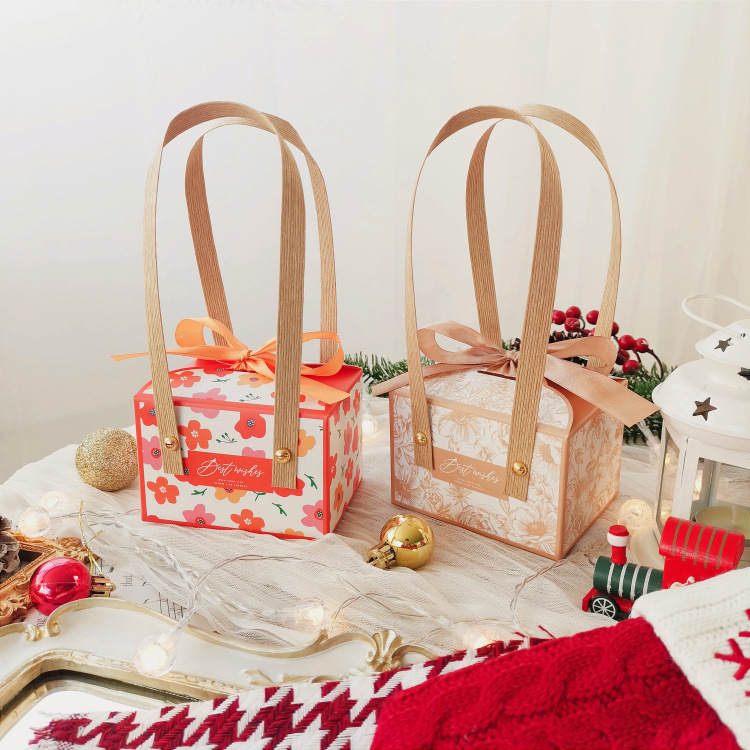 零食糖果烘焙雪花酥阿胶糕水果花茶试吃装空礼盒新款创意手提空盒