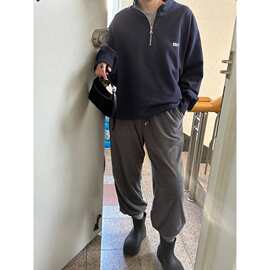 现 2025冬季新款韩国设计师ribb*nbit慵懒风休闲抽绳束脚卫裤