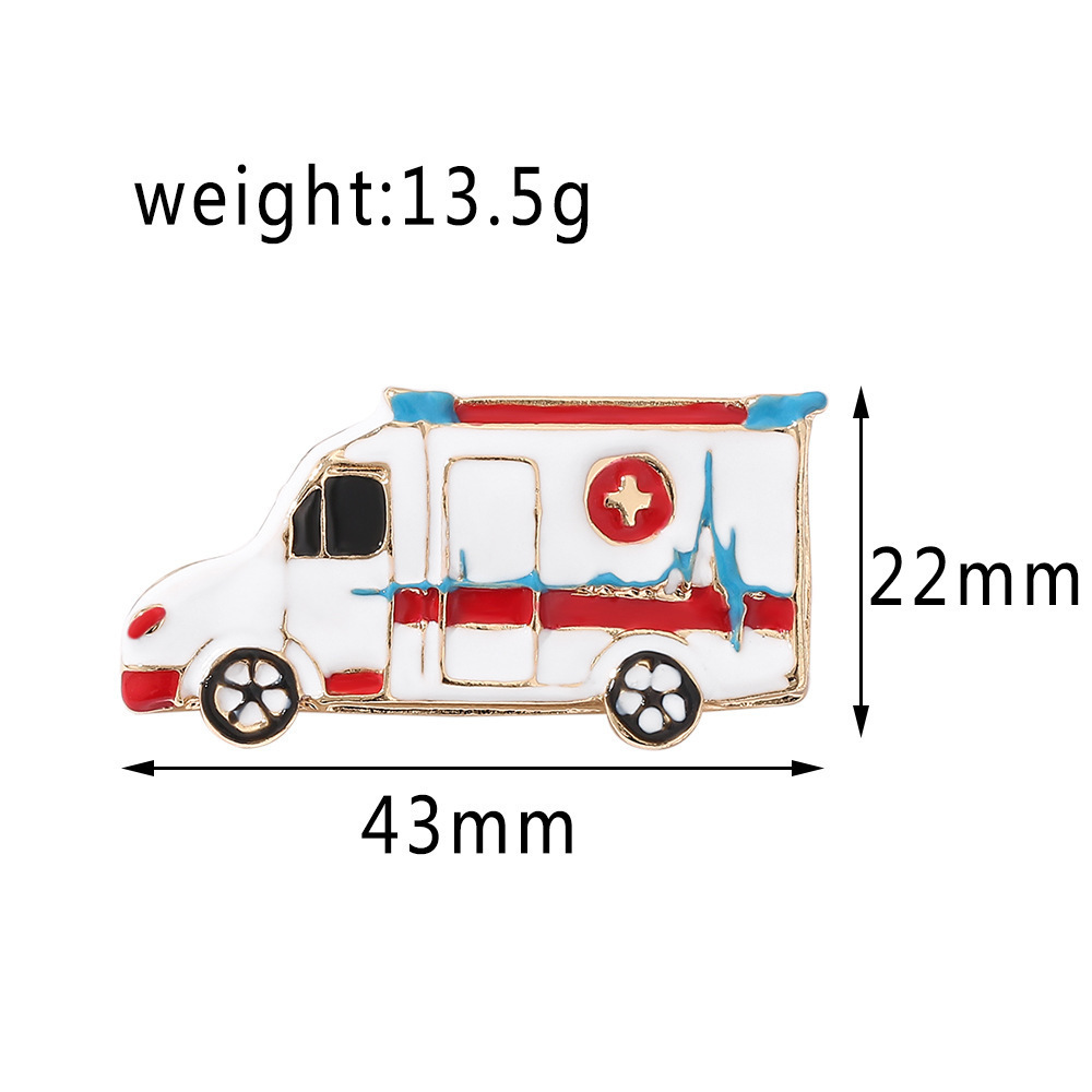 Europeo y americano joyería serie médica metal esmalte broche estetoscopio ECG masculino y femenino doctor enfermera insignia