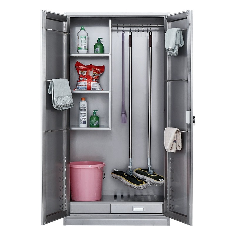 304 stainless steel cleaning cabinet, broom and brush storage cabinet, hygiene cleaning cabinet, balcony factory tool cabinet, storage cabinet