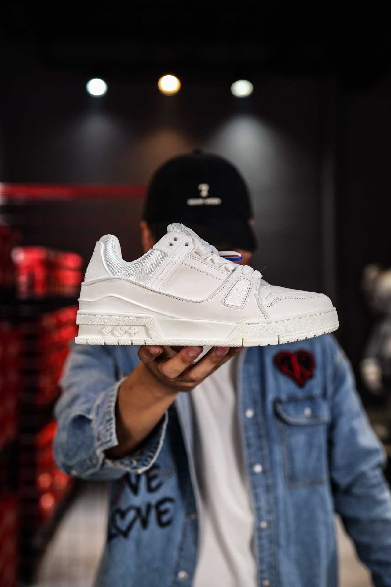 Caja de cajones casa de burro entrenador impresión de moda de suela gruesa elevación de zapatos deportivos pareja universal para hombres y mujeres skate