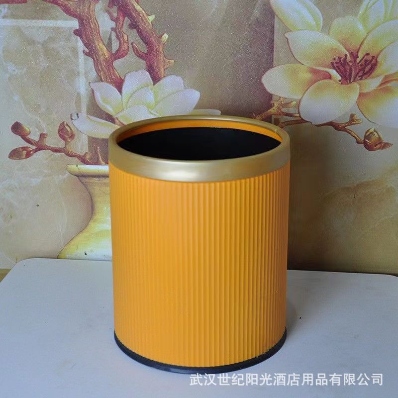 包邮高档双层条纹轻奢风垃圾桶酒店客房物业客厅厨房家居用垃圾桶|undefined