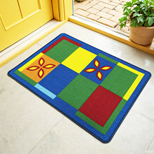 家用防滑垫入户门地垫门口地毯浴室进门可机洗耐脏蓝色跨境亚马逊