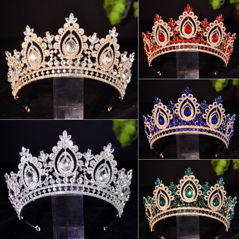 European and American Cross Border Bride Crown Fashion Crystal Birthday Headwear Vintage Queen Hair Accessories Ball Crown Original Wholesale European and American Cross Border Bride Crown Fashion Crystal Birthday Headwear Vintage Queen Hair Accessories Ball Crown Original Wholesale