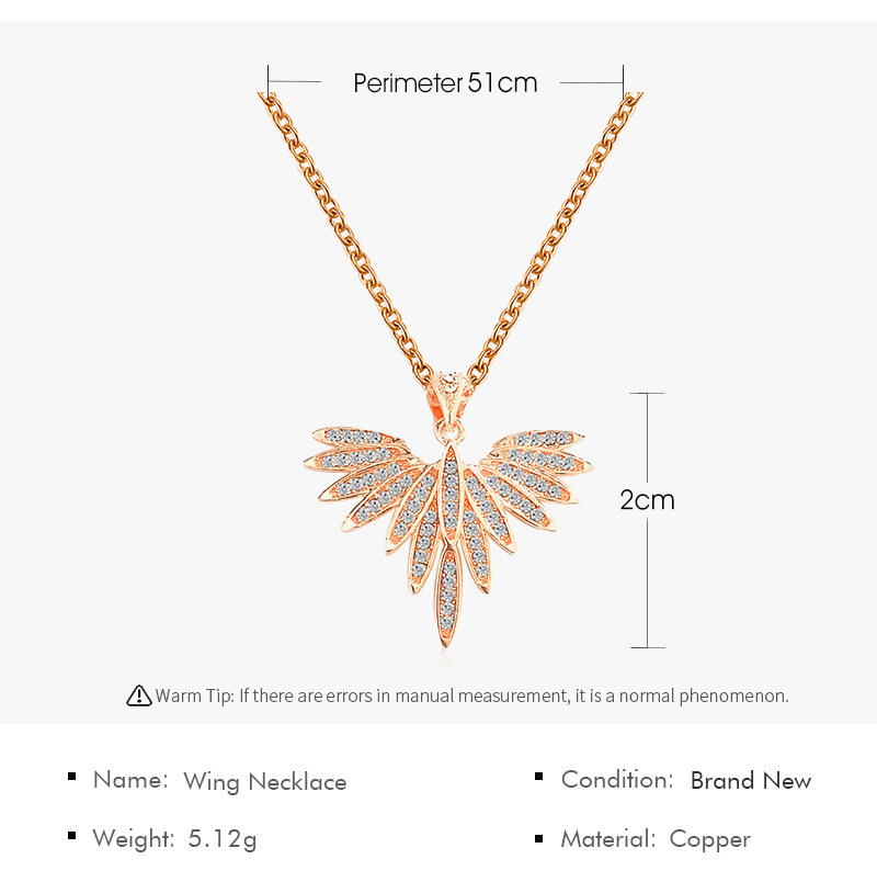 European And American Fashion Bird Clavicle Chain Rhinestone Angel Wing Pendant Necklace display picture 1