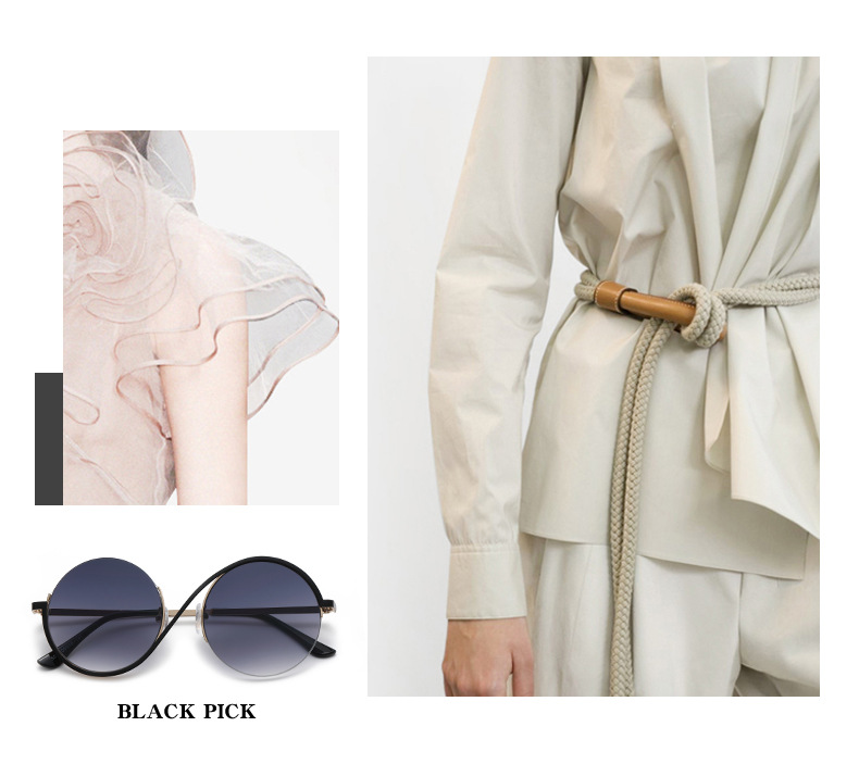 Title 3, Kadın Yuvarlak Çerçeveli Düzensiz Güneş Gözlüğü...