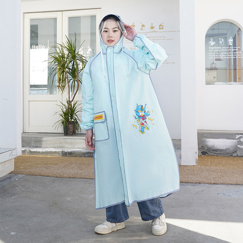 New children's raincoat for boys and girls, big and small children with backpack pocket,  new model, double hat edge, raincoat for primary school students