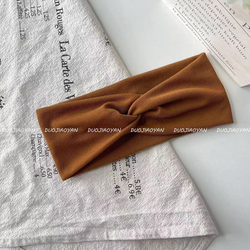 网红新款纯色交叉发带简约百搭时尚头饰宽边弹力运动吸汗束发带女|undefined