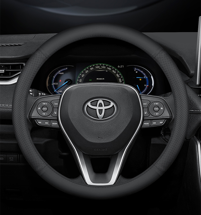 Top layer Leather Special Toyota leather steering wheel cover Corolla sharp leather Lei Ling Camry RAV4