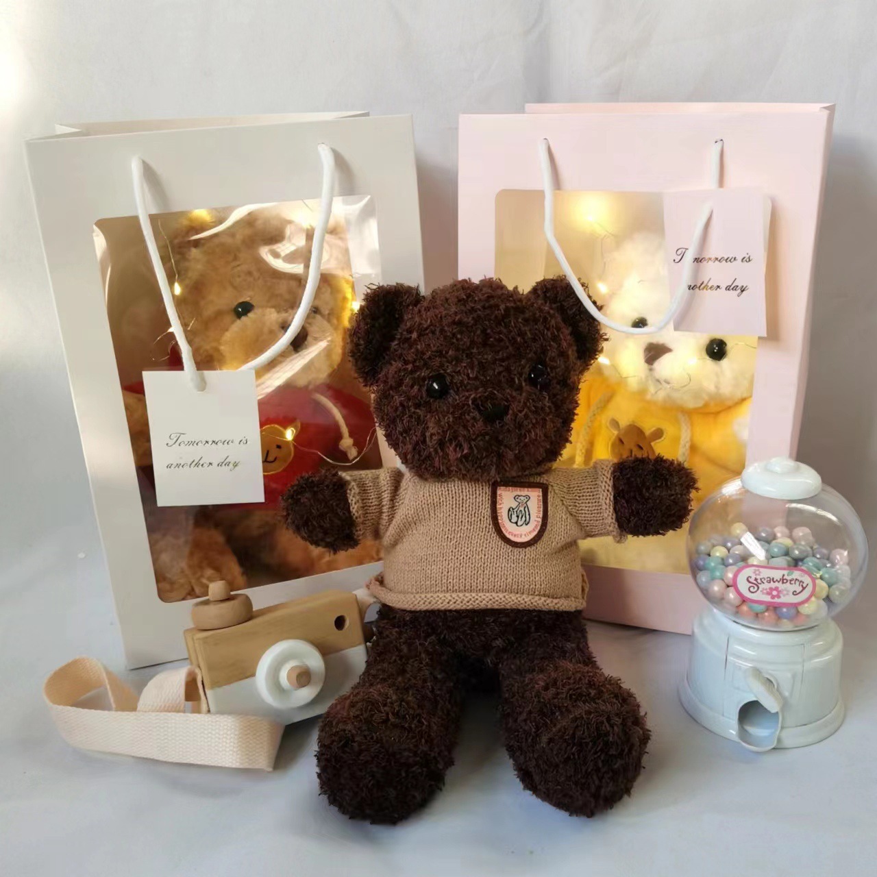 Oso de peluche vestido Oso de peluche muñeca Oso de trapo abrazo Panda juguetes de peluche regalos fabricantes al por mayor