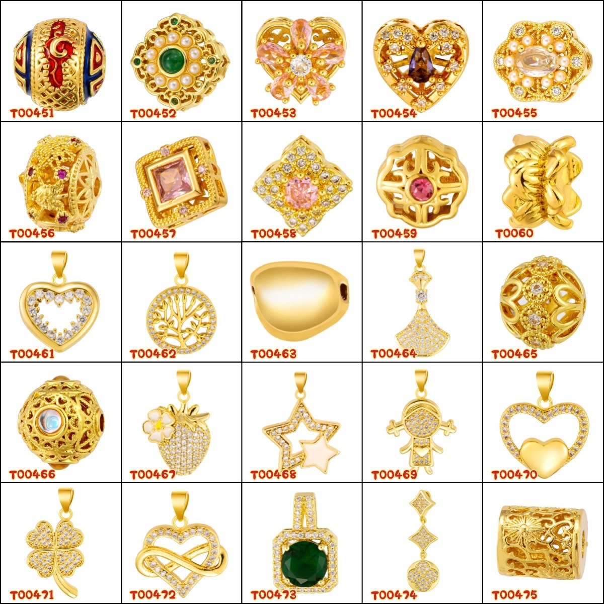 Colgante de cobre micro incrustado Gufasha oro goteo de aceite perlas de transferencia DiDi con perlas de acessorios de perlas huecas fábrica de perlas al por mayor