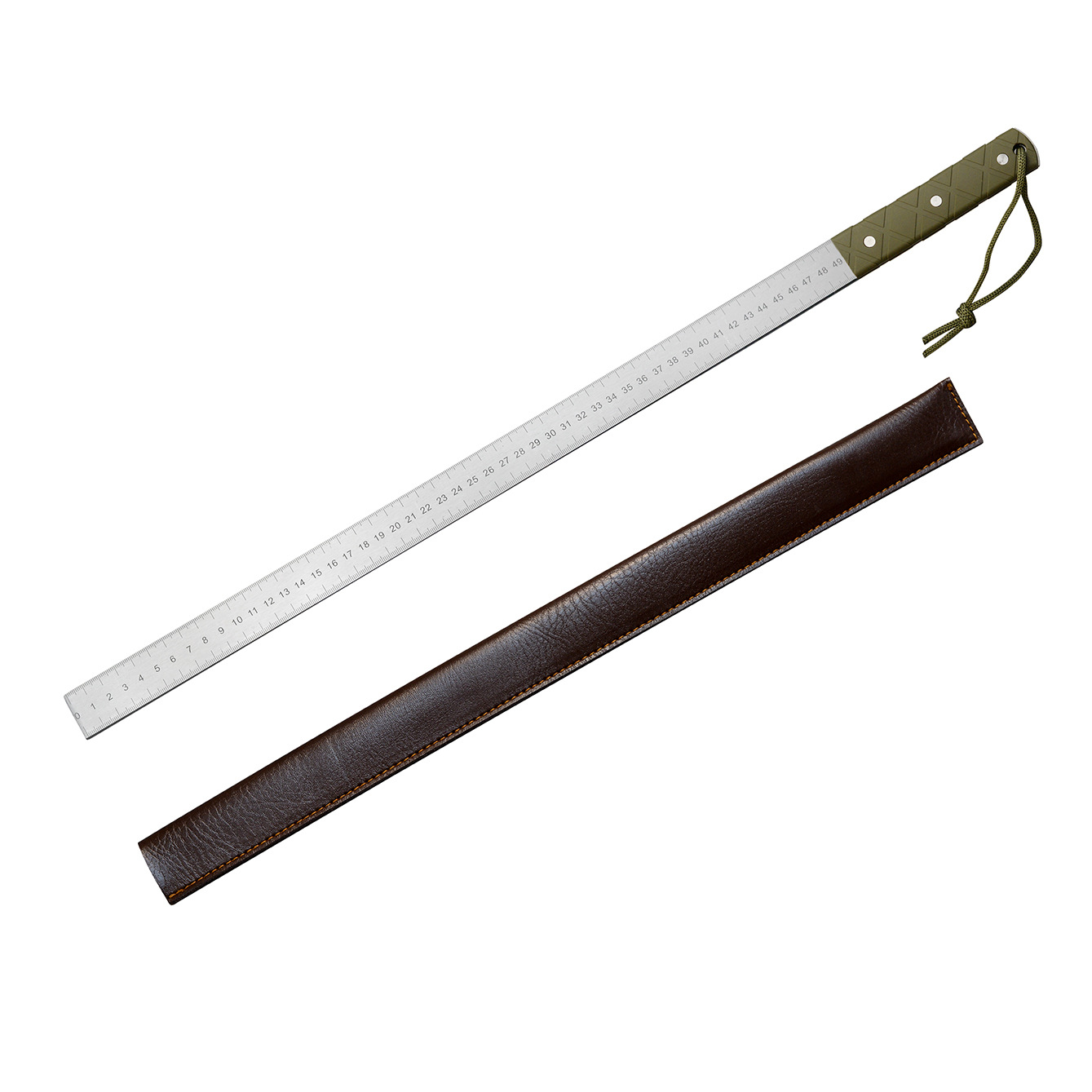 Rubber handle steel ruler (cm on one side and inches on the other)