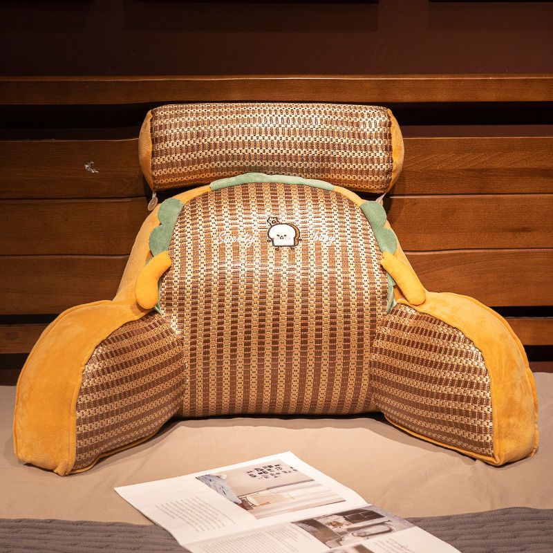 Estera de verano Cojín de cabecera Bolsa suave Almohada de respaldo grande Sofá de dormitorio Cama de lectura Almohada de cintura Almohada
