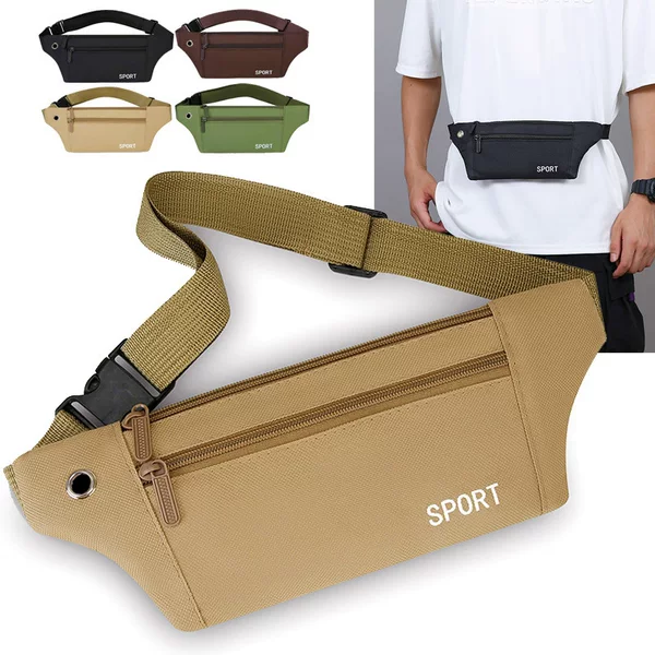 New Outdoor Sports Mountaineering Bag, Fitness Running Bag, Fashionable Nylon Men's Waist Bag, Thin and Lightweight Mobile Phone