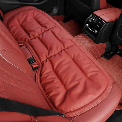 row integrated three-piece seat cushion | Seat cushion, seat cover - volcano-red-single-back-seat-cushion-mercedes-benz-car-logo