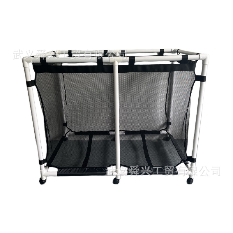 PVC pipe pool storage cart with wheels swimming tubes sports tube storage rack swim ring floating bar toy storage basket