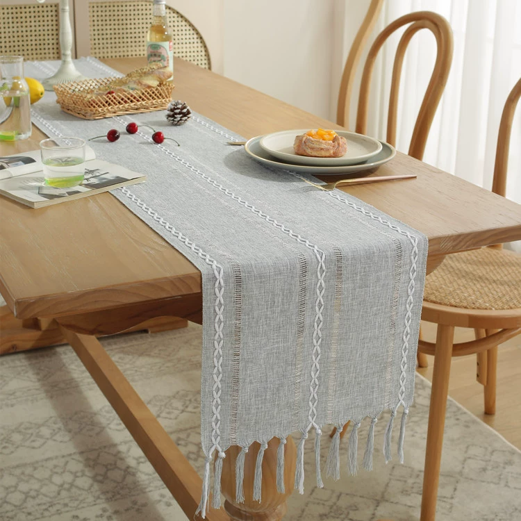 Cross -border Amazon Simple handmade hand -woven hollow Su Table flag household American rural Christmas table cloth desktop