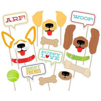 20pcs Dog Props 宠物狗拍照道具狗狗生日派对小狗照相亭摄影布置|ms