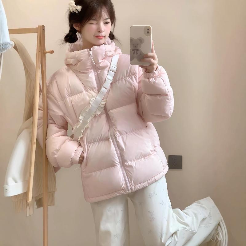 Pink Super Nice down Jacket for Women Short Petite 2025 Winter New White Duck down Thickeneded Warm and Sweet Jacket