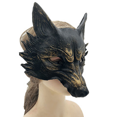 クロスボーダーウルフマスクハロウィンキツネマスクマルディグラカーニバルパーティーPU3D動物マスクダンスパーティー